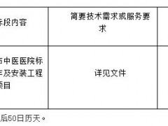 聊城市中医医院标识标牌制作及安装工程项目